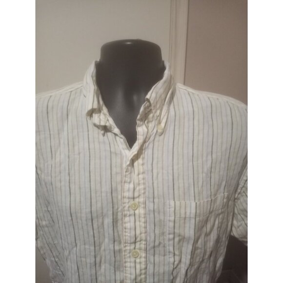 Brooks Brothers Shirt Mens Large L White The Original Polo Button-Up Irish Linen - Picture 5 of 11